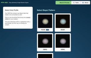 Easy Bayer pattern selection that shows what you can expect