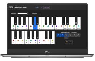 Kids Mode of Electronic Piano on a desktop screen