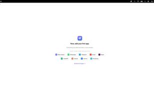 Ellam's home screen — add your first app in seconds. No clutter, no setup friction. WhatsApp, Gmail, Slack, ChatGPT and more ready to go in one click.