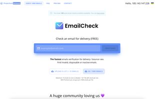 EmailCheck landing page