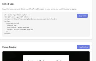 Simple embed code provided to be placed on your website.