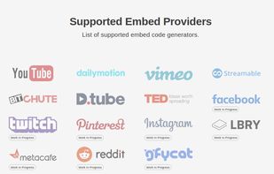 Supported embed providers