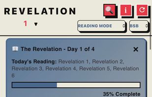 Focused Reading & Progress Tracking. Core bible reading interface during study