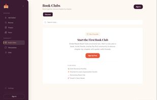 Book clubs page