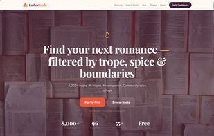 Landing hero (the "Find your next romance" headline)