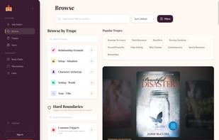 Browse page with trope filters active