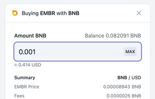 Embr Checkout Widget - Step 2 - Enter Amount
