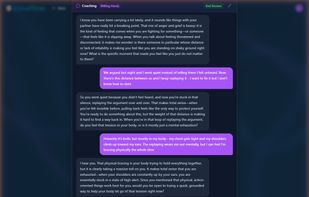 The AI coach guides you step by step through an evidence-based technique, adapting to your specific situation as you go.