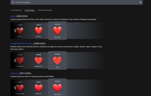 An example of the "Emoji Designs" tab on a page of an emoji.