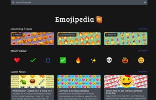 The homepage of Emojipedia.