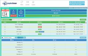Administrator page. Add employees, see and modify transactions and print reports.