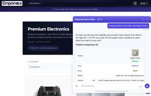 Product comparison. Side-by-side specs, prices, and features so the shopper can decide