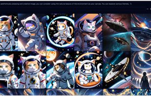 Generate AI art for space cat