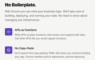 Encore.dev screenshot 1
