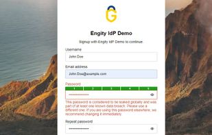 Engity's Breached Password Detection