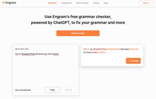 Enter text into the grammar checker to fix errors and get suggestions for natural phrasing. 