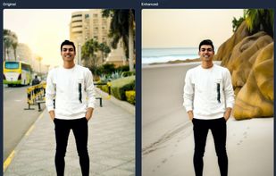 Background Replacement Before and After
