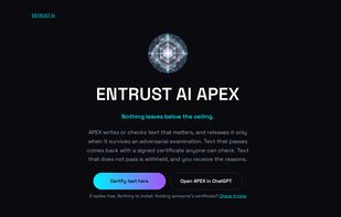 ENTRUST AI APEX screenshot 2