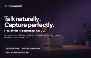 EnviousWispr: free, private AI dictation for macOS. Your voice stays on your Mac, with offline AI polish.