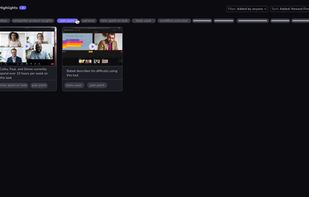 Highlights Page after tag filter has been applied 