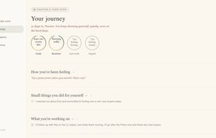 Journey your own words from past weeks, shown back to you.
