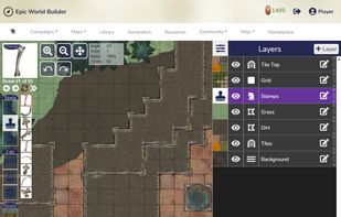 Map Maker is a clean, layer-based editor where you can design detailed maps using tiles, terrain, and stamps. With Photoshop-style layers, adjustable properties, and intuitive tools, it’s easy to build anything from towns to dungeons right in your browser. If you enjoy creating maps like this, you can try it free on the site.