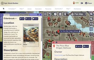 EpicWorldBuilder Wiki system, where you can create rich, interconnected pages for towns, characters, locations, and items—just like your own worldbuilding Wikipedia. Each page can include maps, images, and detailed lore, all linked together for easy navigation. If you want a clean, powerful way to organize your world, you can try it free on the site.