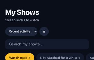 My shows list