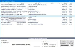 ePub Quick Rename Tool main window