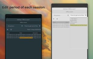 If necessary, you can manually create new or edit old periods of already recorded time in each task. You can also bind a timer to a task if you need to keep track of a deadline