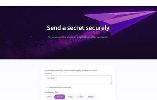 Send a secret: encrypted in the browser, self-destructs after one view.