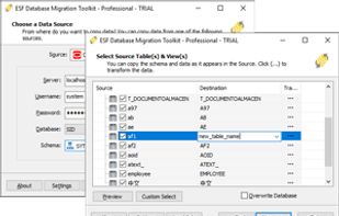 ESF Database Migration Toolkit screenshot 1
