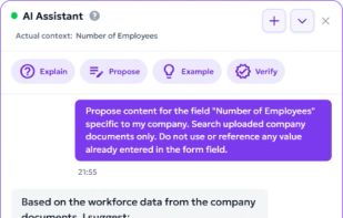 AI assistant learned on reporting company documents