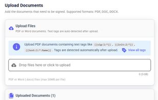 Upload Word Documents or PDFs for signing packages.