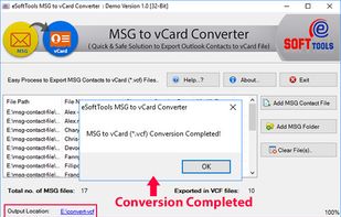 eSoftTools MSG to vCard Converter screenshot 1