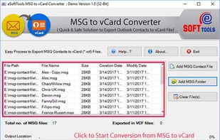 eSoftTools MSG to vCard Converter screenshot 1