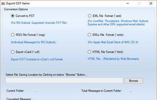 Export option for recovered OST file