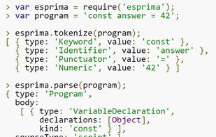 Esprima screenshot 1