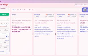 Stage page on desktop