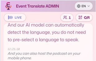 Listener page on mobile