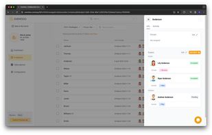 Invitation view with guests and their RSVP