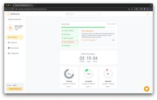 Dashboard with tasks, countdown timer and RSVP stats