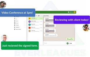 Integrated chat, document sharing, video conferencing