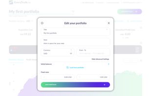 Edit portfolio modal window