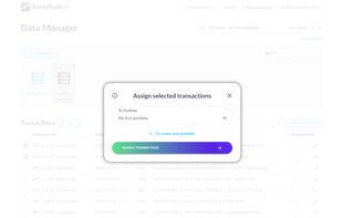 Assign transactions modal window
