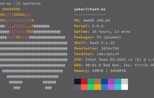 An early bash fastfetch of eweOS