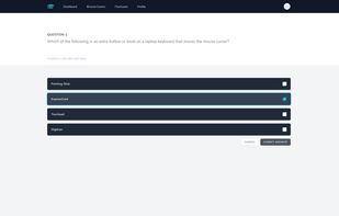 User Taking Exam Practice Test