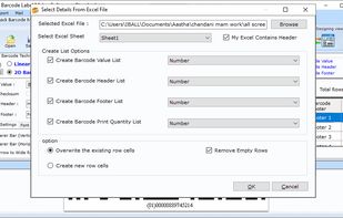 Excel Barcode Label Printing Software screenshot 1