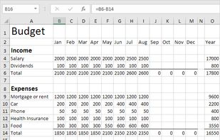 Budget in Excel