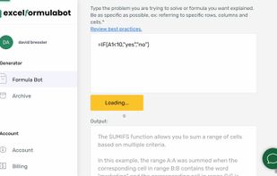 Excel Formula Bot screenshot 1